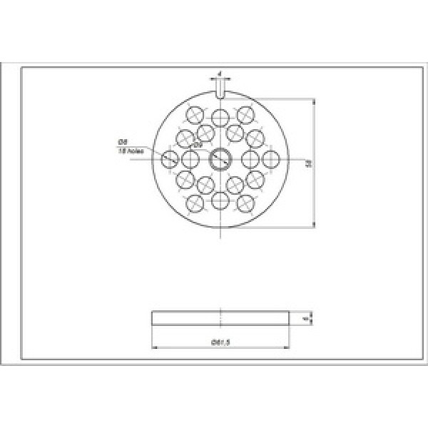Решітка (сито) 8mm для м&aposясорубки Zelmer \ Bosch NR8 86.3162 00755475 (ZMMA188X)