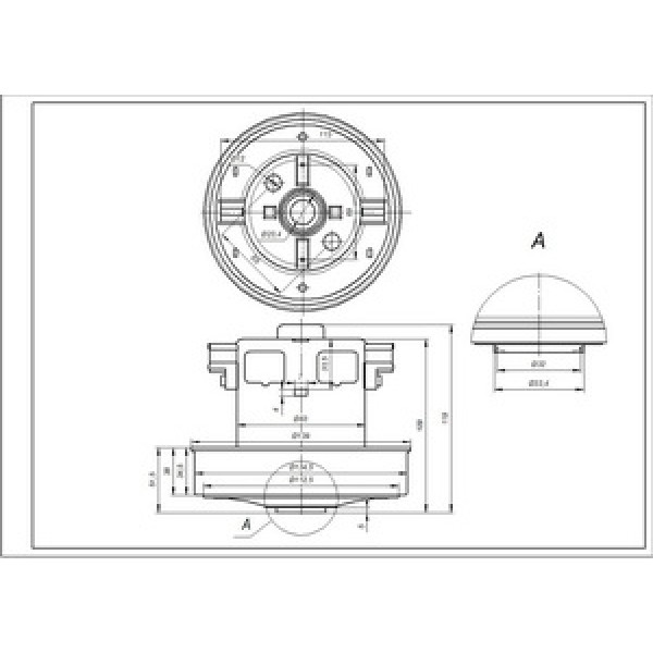 Двигун для пилососа VAC043UN SKL 1600W D=134/84mm H=35/108mm (з виступом)