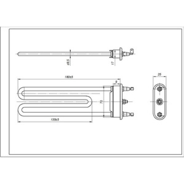 ТЕН для пральної машини Ardo 524017300 Thermowatt TP 183-LB-1900 Д=183 мм 1900 Вт