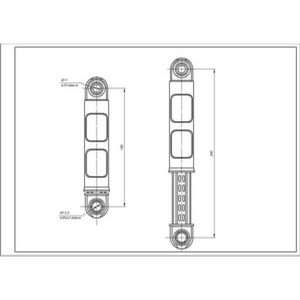 Амортизатор бака для пральної машини Electrolux 8581322553513 60N L=165-240mm D отвору=11mm