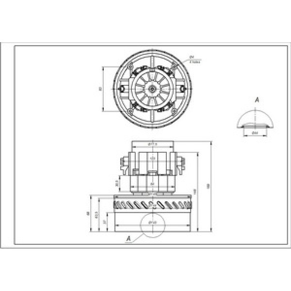 Двигун для мийного пилососа VAC057UN SKL 1000W D=144/79mm H=69/169mm