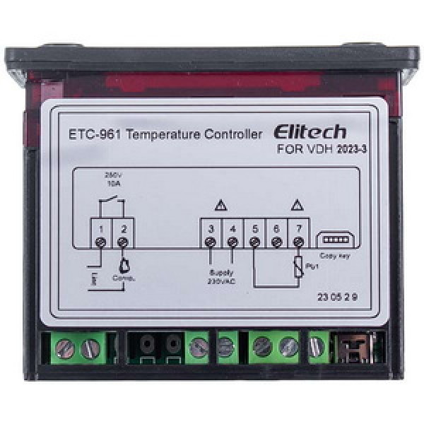 Контролер Elitech ETC-961 (мікропроцесор 1 датчик) 220V 8A