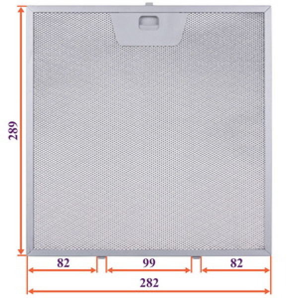 Фільтр жировий (метал.) для витяжки 282x289x8mm (під защіпки, універсальний)