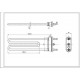 Тен для пральної машини Zanussi 1321807107 TPO 235-SB-1950 Thermowatt L=235mm 1950W