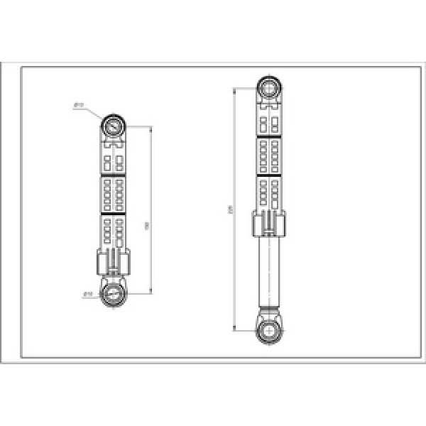 Амортизатор бака для пральних машин Samsung DC66-00343H 70N L=150-220mm D=10/13mm ANSA