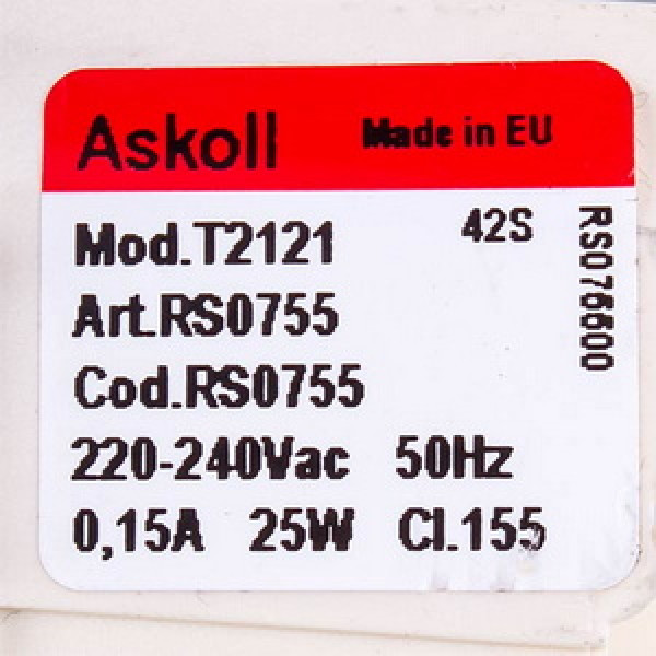 Помпа 25W T2121 Askoll для пральної машини Whirlpool 484000000850