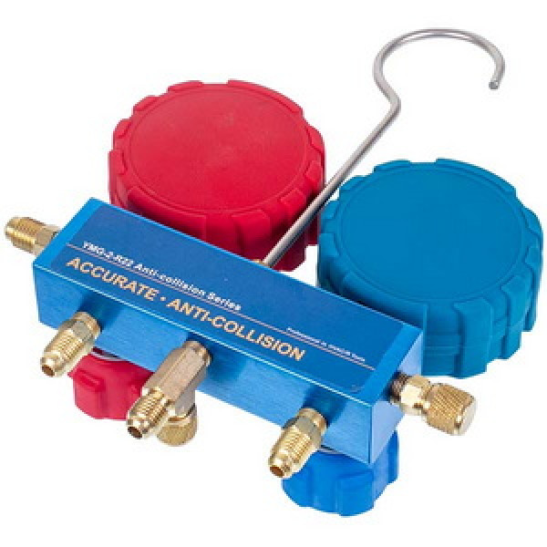 Манометричний колектор 2-вентильний LEETO LMG-2-R22 (R22 R-134 R404 R407) + шланги 3шт.x1200mm
