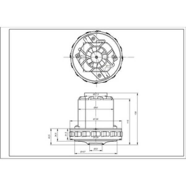 Двигун для мийного пилососа VAC060UN SKL 1350W D=134/90mm H=31/130mm