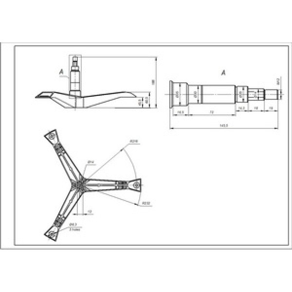 Хрестовина барабана для пральної машини Samsung DC97-01115A L=145mm