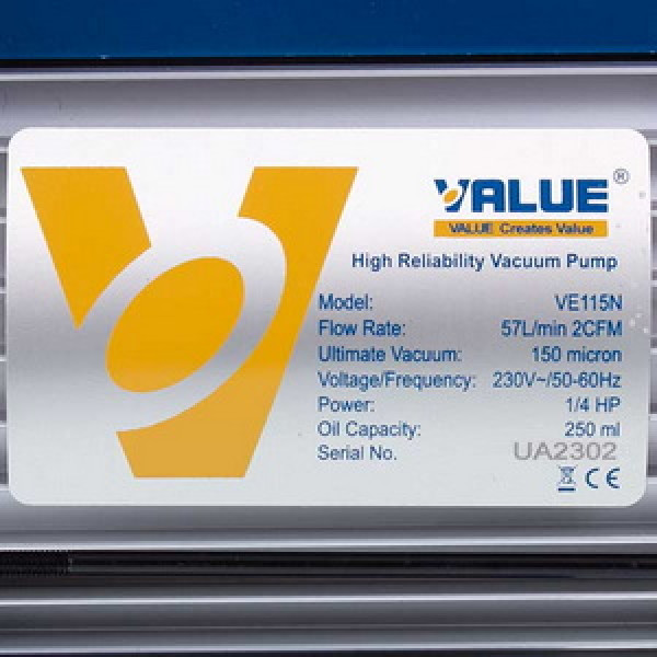 Вакуумний насос Value VE-115 (1 ступ./57 л/хв.)