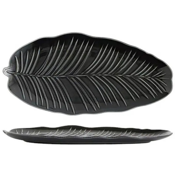 Блюдо для подачі Limited Edition Leaf Black B010751 30x16.8 см чорне