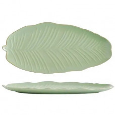 Блюдо для подачі Limited Edition Leaf Green Gold B010789 30x16.8 см зелене