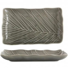 Блюдо для подачі Limited Edition Leaf Grey B010787 24.5х17 см сіре
