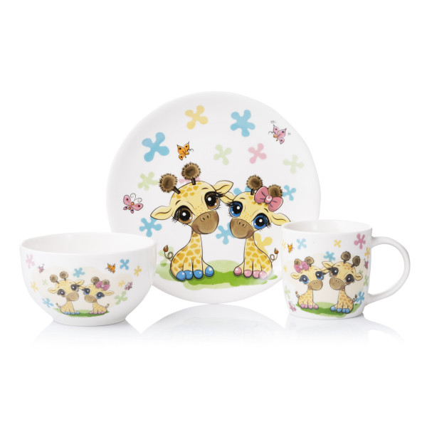 Набір дитячого посуду Ardesto Baby giraffes AR-3452-GS 3 предмети