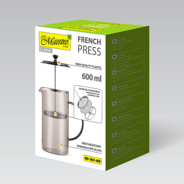 Френч-прес Maestro MR-1861-600 600 мл коричневий