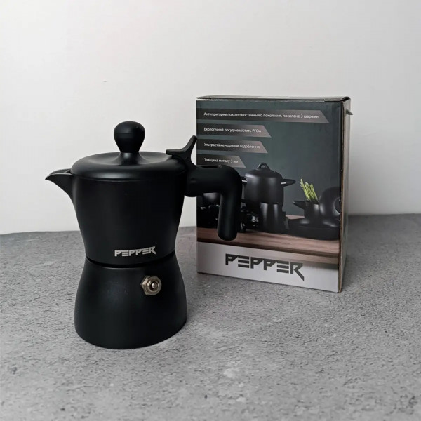 Гейзерна кавоварка Pepper Чорна Перлина PR-2241 50 мл чорна