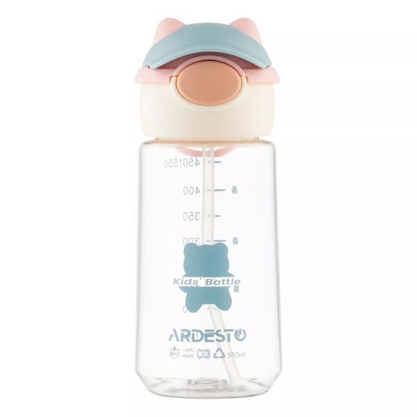 Пляшка для води Ardesto Bear AR2255BB 550 мл рожева