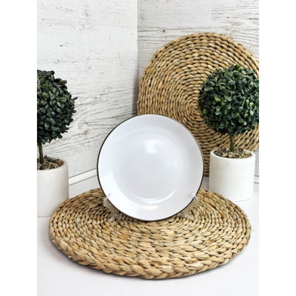 Тарілка десертна Intrendo Gasto Golden rim white IN0019ANT 19 см сіра