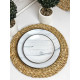Тарілка десертна Intrendo Maritimo Golden rim white IN0019ANT 19 см сіра