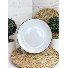 Тарілка обідня Intrendo Gasto Golden rim white IN0026ANT 26.5 см сіра