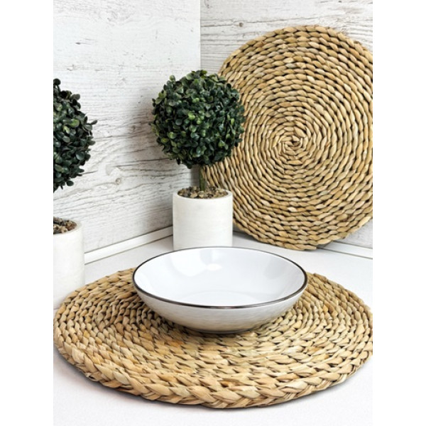 Тарілка супова Intrendo Gasto Golden rim white IN0020ANT 20 см сіра