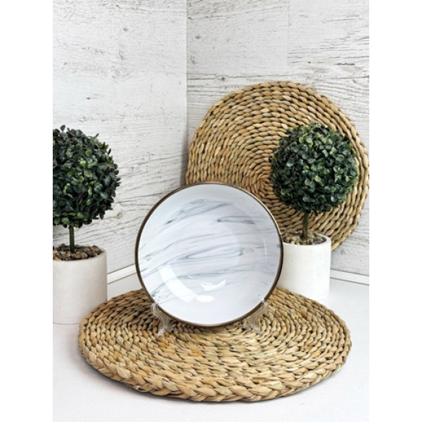 Тарілка супова Intrendo Maritimo Golden rim white IN0020ANT 20 см сіра