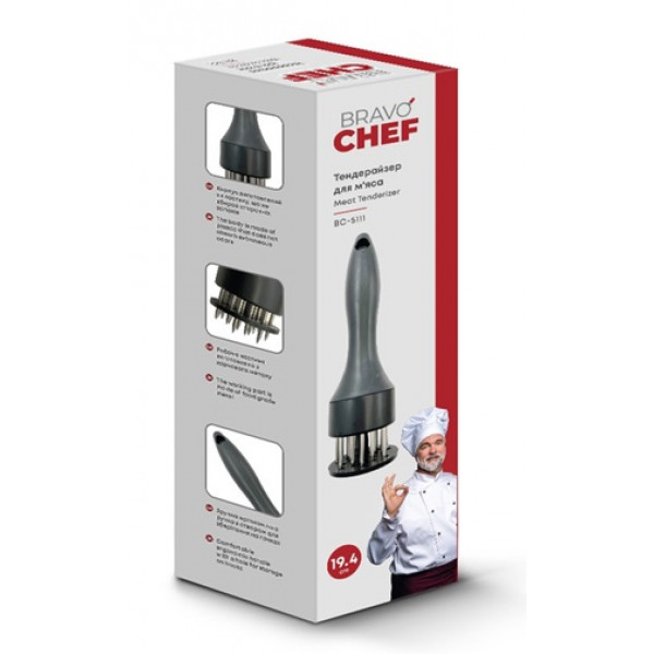 Тендерайзер для відбивання м'яса Bravo Chef BC-5111 19.4 см чорний
