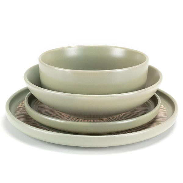 Тарілка десертна Holmer Herb DP-01205-GP 20.5 см оливкова