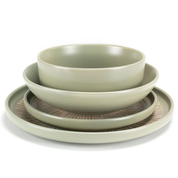 Тарілка обідня Holmer Herb FP-01265-GP 26 см оливкова