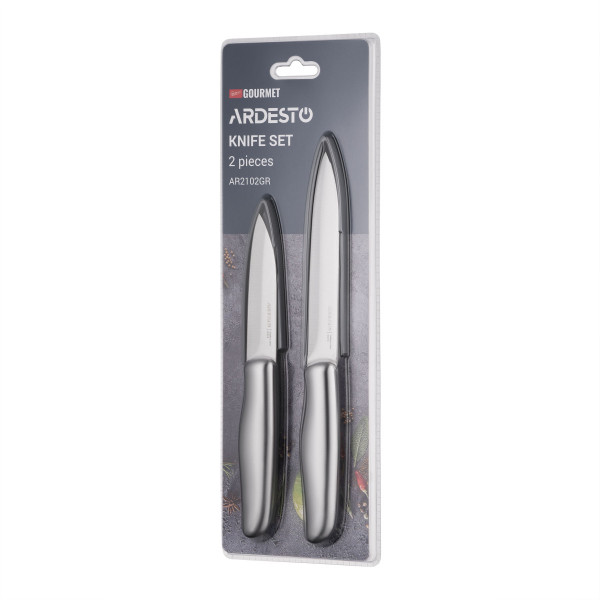 Набір ножів Ardesto Gemini Gourmet AR2102GR 2 предмети сріблясті