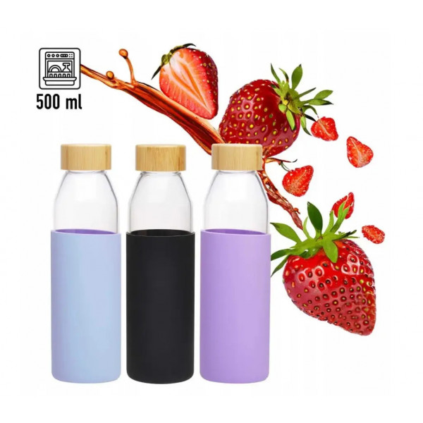 Пляшка для води Kamille KM9022 Black 500 мл чорна