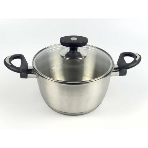 Каструля з кришкою Best Seller LB-1816B 18х9.8 см 2.3 л срібляста