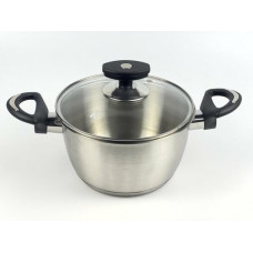 Каструля з кришкою Best Seller LB-1816C 20х10.8 см 3.1 л срібляста
