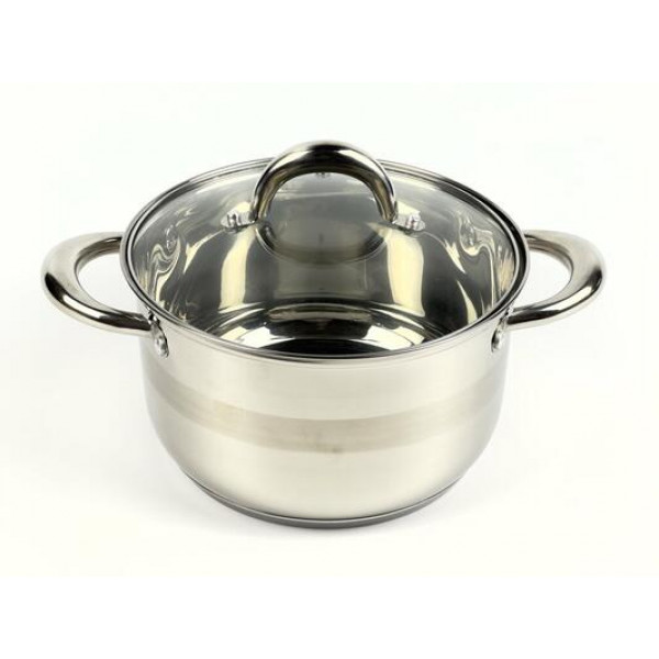 Каструля з кришкою Best Seller LB-1841C 20х11.5 см 3.4 л срібляста