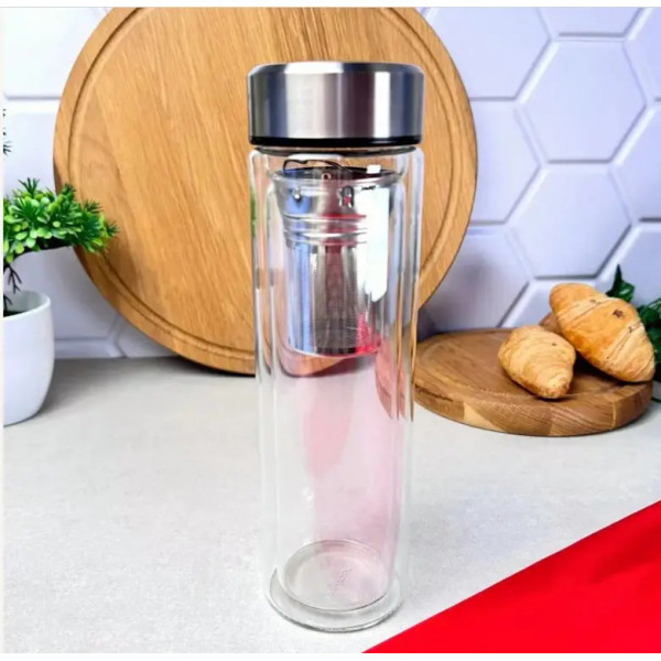 Термос скляний з подвійною стінкою Kamille KM9021 450 мл