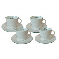 Кружка с блюдцем Vittora Снежная вышиванка VT-C-324240 240 мл