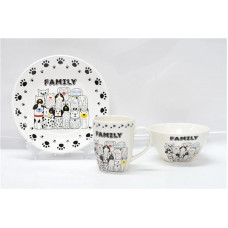 Набір дитячого посуду Ardesto Family AR3457DS 3 предмети білий