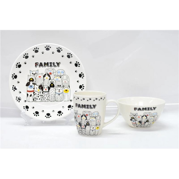 Набір дитячого посуду Ardesto Family AR3457DS 3 предмети білий