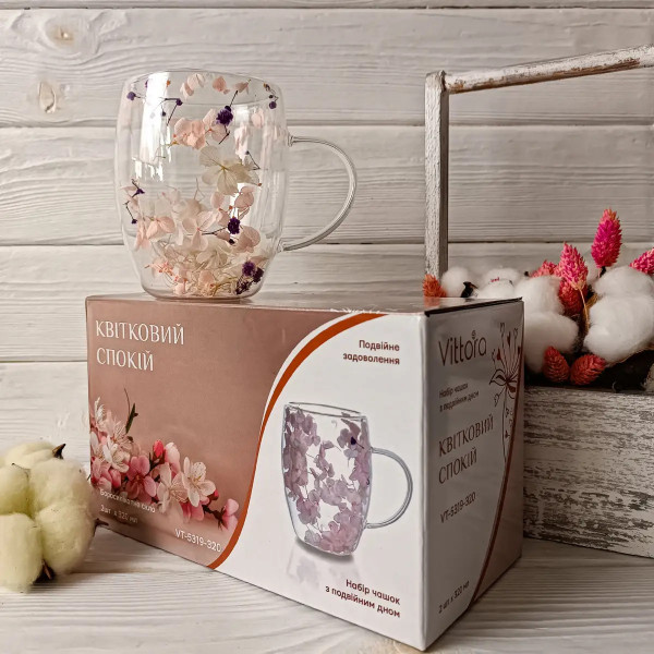 Набір кухлів Vittora Квітковий спокій VT-5319-320 320 мл
