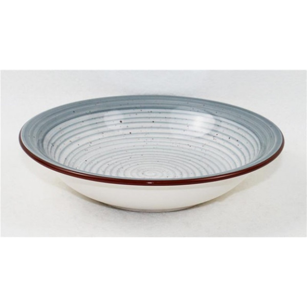 Тарілка супова Ardesto Salerno AR1221SG 21 см 680 мл сіра з блакитним