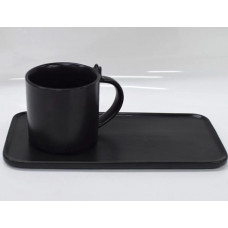 Чашка з блюдцем Ardesto AR3073BS 250 мл чорна