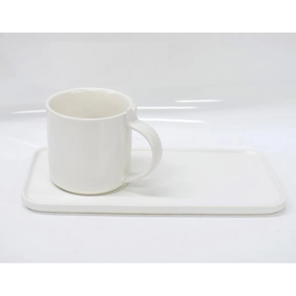 Чашка з блюдцем Ardesto AR3073WS 250 мл біла