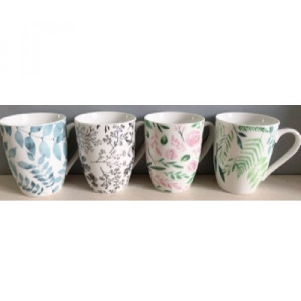 Набір кружок Stenson Leaves RX-00832 350 мл 12 шт