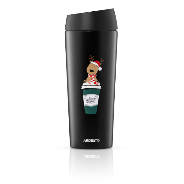 Термочашка Ardesto Сoffee Time Reindeer AR2645RN 450 мл чорна Термочашка Ardesto Сoffee Time Reindeer AR2645RN 450 мл чорна