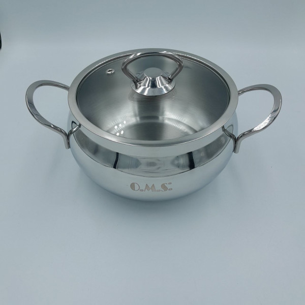 Каструля зі скляною кришкою OMS 2009-12-0,9л 0.9 л 12 см сіра