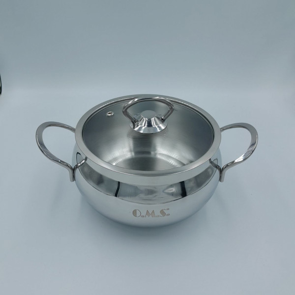 Каструля зі скляною кришкою OMS 2009-12-0,9л 0.9 л 12 см сіра