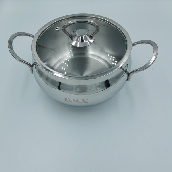 Каструля зі скляною кришкою OMS 2009-12-0,9л 0.9 л 12 см сіра