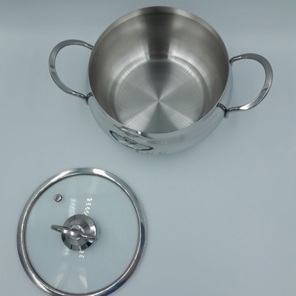 Каструля зі скляною кришкою OMS 2009-12-0,9л 0.9 л 12 см сіра