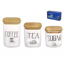 Набір банок для зберігання Bona Di Tea Sugar Coffee 992-443 3 предмети
