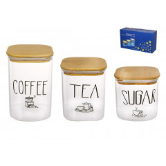 Набір банок для зберігання Bona Di Tea Sugar Coffee 992-443 3 предмети